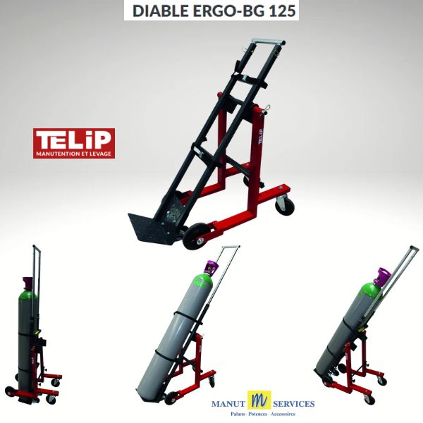 Diable porte bouteille ergonomique embarquable ERGO-BG 125 kg TELIP